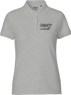 Produktbild von Huuraa Damen Polo Shirt Lohmar verliebt XL Sport Grey Bio Baumwolle Fairtrade Poloshirt Geschenkidee