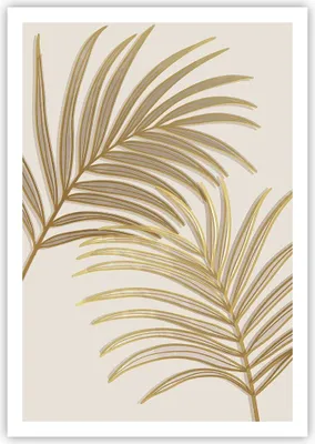 Produktbild von Poster - Poster ohne Rahmen - Golden Blätter Palmen - 70x100 cm - Wand Bild - Wanddeko - Wandbilder - Kunstposter - Wandposter - Bilder - Kunstdruck - Wanddekoration - Wandbild - P2XPA70x100-4738