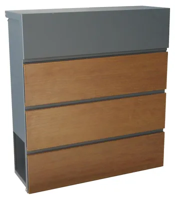Zdjęcie produktu dla Skrzynka pocztowa 370×410×130 mm, dekor DREWNO
