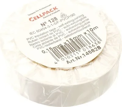 Zdjęcie produktu dla Taśma izolacyjna Cellpack PVC B15mm L10 m biała