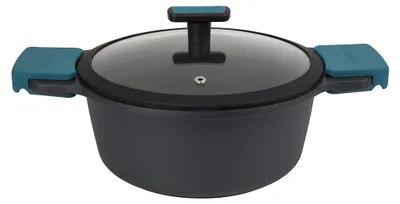 Antihaft-Pfanne 24 cm, 4 l, Aluguss, Silikongriffe, Induktion