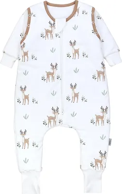 Produktbild von TupTam Baby Schlafsack mit Beinen und Ärmeln  e Materialien, Winterschlafsack 2,5 TOG Unisex, Farbe: Rehe, Größe: 68-74