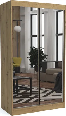 Produktbild von Moderner Kleiderschrank mit Schiebetüren und Spiegel DIDI 100 cm (ARTISAN)