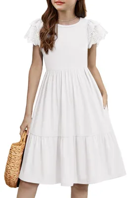 Produktbild von Sommerkleid für Mädchen, A-Linie, mit kurzen Ärmeln