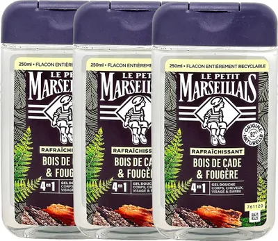 Produktbild von Le Petit Marseillais Duschgel Wacholder & Farn 3x250 ml – Frische aus der Natur