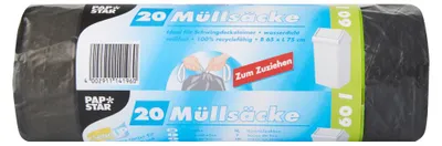 Zdjęcie produktu dla PapStar 14196 Wkłady do pojemników ze sznurkiem ściągającym - 60 litrów, 20 sztuk