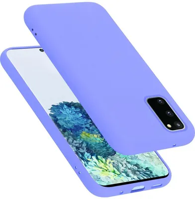A purple phone case is shown on top of a phone with a floral wallpaper.