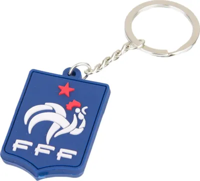 Immagine prodotto di Tifoso della Francia FFF portachiavi articolo di licenza calcio blu-bianco-rosso 3 x 4