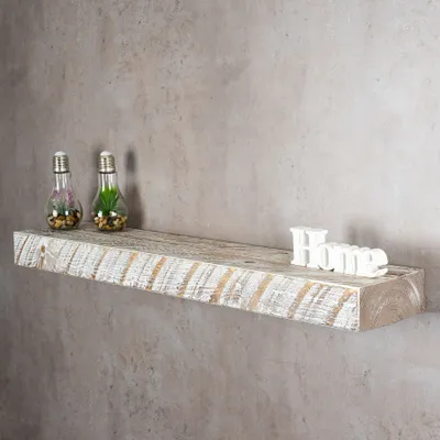 Produktbild von levandeo Wandregal Holz Massiv 100x20cm Shabby Chic Wandboard Regal Vintage Bord