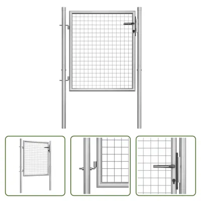 Produktbild von The Living Store Gartentor Verzinkter Stahl 105x125 cm Silbern