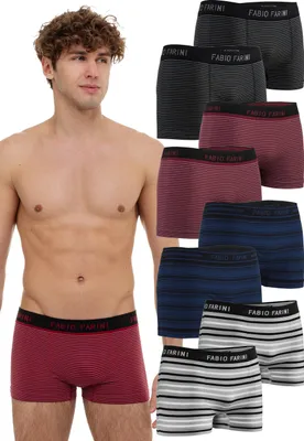 Produktbild von Fabio Farini - 8 Stück Herren Unterhosen - Männer Retroshorts aus weicher Microfaser im sportlichen Look mit Logoschriftzug