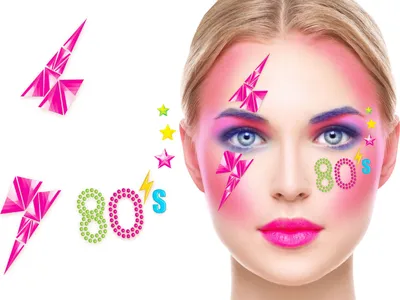 Produktbild von Aufkleber Kristalle Gesicht Dekoration Disco 80er