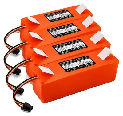 Immagine prodotto di Batterie di ricambio, 12800mAh, compatibili con aspirapolvere robot, confezione da 4 pezzi, 14,4V, 12800mAh