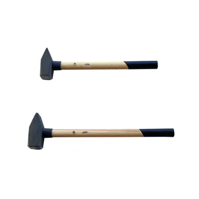 Produktbild von 2  tlg Set Schlosserhammer Holzstiel 3/4 kg Hammer Eschenstiel Stielschutz
