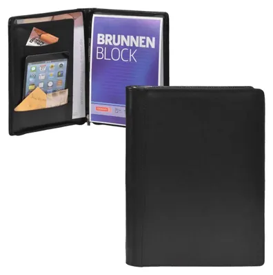Produktbild von Esquire Schreibmappe A4 Leder mit Reißverschluss schwarz Reißverschlussmappe 6405-33-00