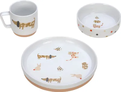 Immagine prodotto di Set di stoviglie Lässig in porcellana e silicone Little Mateys arancio piccante
