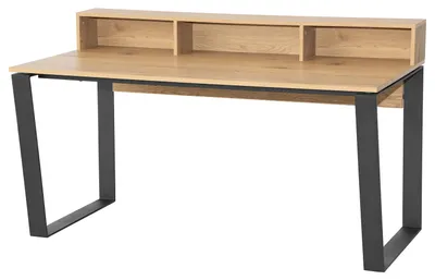 Produktbild von home24 Schreibtisch - Eiche Nachbildung / Schwarz