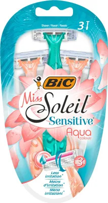 Zdjęcie produktu dla Bic Miss Soleil Sensitive Aqua Maszynki do golenia, 3 sztuki (PRODUKT Z NIEMIEC)