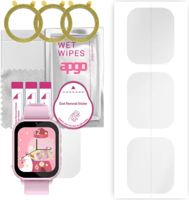 Produktbild von apgo 3 Stück Schutzfolie, klar, kompatibel mit Bemi KIZZO Smartwatch, Hydrogel Displayschutzfolie mit Positionierhilfe, Displayfolie, robust und kratzfest