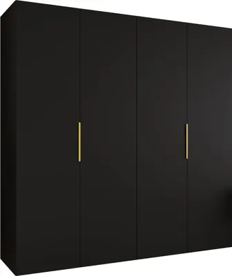 Produktbild von MEBLE KRYSPOL, Kleiderschrank, Schrank 200 cmx202x52, Schwarz, Gold