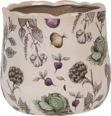 Obrázok produktu pre Clayre & Eef Kvetináč Ø 18x16 cm Béžová keramika Zelenina