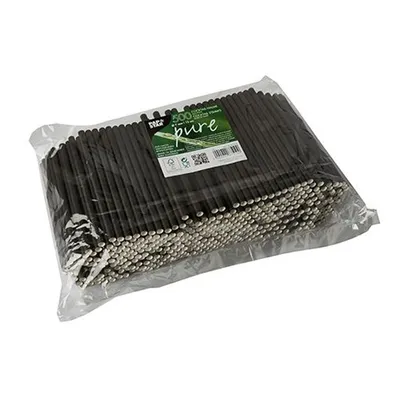 Obrázok produktu pre Papstar koktailové slamky Pure flexibilné čierne 15cm 500 kusov