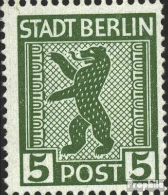 Produktbild von Briefmarken Sowjetische Zone (All.Bes.) 1945 Mi 1A XIII, Strich im T (Feld 91) postfrisch Berliner Bär
