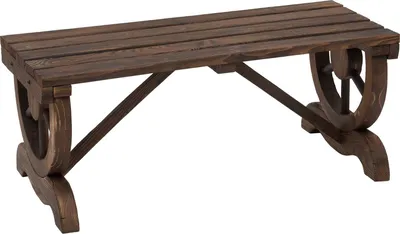 Produktbild von Gartenbank Holz Wetterfest Sitzbank Gartenmöbel Rustikale Bank Natur 98 X 50 X 39,5 Cm