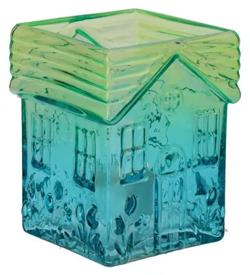 Produktbild von Gift Company Windlicht Haus Jacquard Türkis Grün (12cm)
