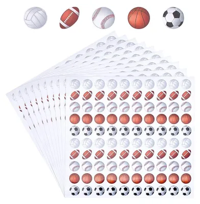 2000 Sportball-Sticker, Fußball, Baseball, Basketball, Volleyball
