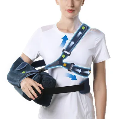 Produktbild von Schulterstütze nach OP mit Abduktionskissen 30°–45°, Schulterarm Schlinge orthopädisch für Fraktur, Luxation & Rotatorenmanschette Heilung