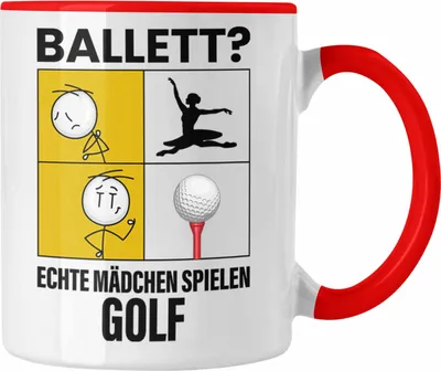 Produktbild von Trendation - Golf Mädchen Tasse Sport Geschenk Frauen Echte Mädchen Spielen Golf-Spielerin (Rot)