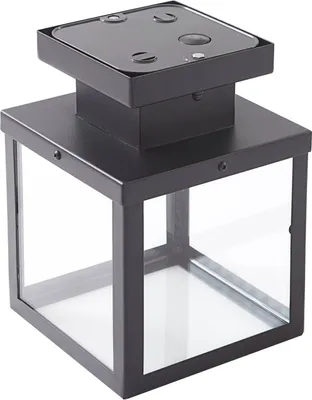 Produktbild von Lindby Außendeckenleuchte Mandus, schwarz, Edelstahl, 22cm