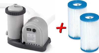 Produktbild von INTEX 28636GS Filterpumpe Poolpumpe 5678 L/h Schwimmbadpumpe Schwimmbecken + 2 extra Filterkartuschen