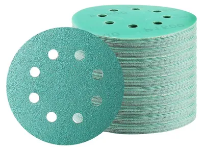 Produktbild von Schleifscheiben 125mm 8 Loch Polyesterfolie für Exzenterschleifer Set 50 Stück 10 Körnungen