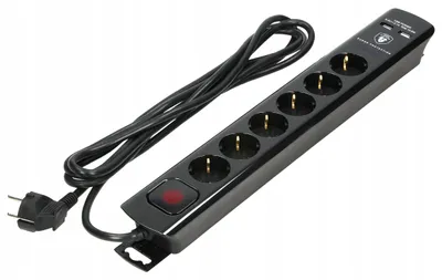 Produktbild von Orno Überspannungsschutzleiste 3m 6 Steckdosen 2xUSB