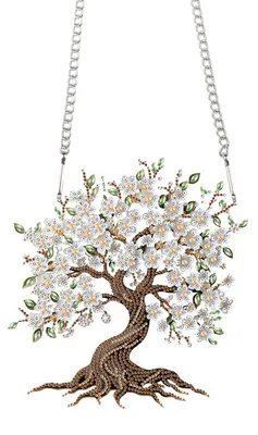 Diamond Painting Hänger Baum 23,2x24,2 cm 5D Ornamente mit Kette