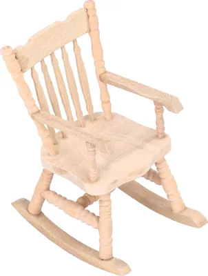 Produktbild von 1:12 Miniatur-Schaukelstuhl, niedliche Holzwippe, Möbel, Spielzeug, Puppenhaus-Zubehör, Burlywood