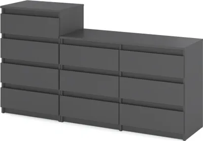 Zdjęcie produktu dla Komoda 10 Szuflad Pojemna Szafka Rtv 160Cm Nowoczesna Loft Salon Szary Mat