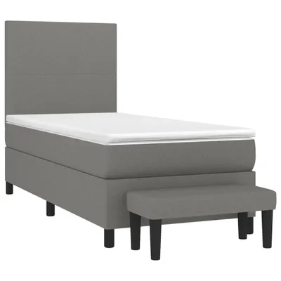Productafbeelding van vidaXL Boxspringbed met matras, donkergrijs, 90x200 cm, gestoffeerd