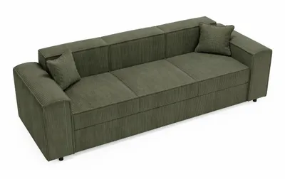 Productafbeelding van ANMIL Sofa SANTI, 252 × 88 × 79 cm, groen. Slaapbank met opbergruimte, bekleed met stof (POSO), met slaapfunctie