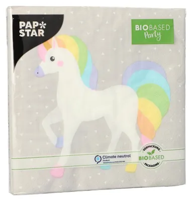 Produktbild von Papstar Servietten Einhorn 20er