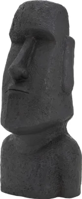 Zdjęcie produktu dla ECD Germany Figura Moai Rapa Nui głowa 78 cm wysokości, antracyt, wykonana z odpornej na warunki atmosferyczne żywicy syntetycznej polyresin posąg Wyspy Wielkanocnej jako dekoracja do domu i ogrodu