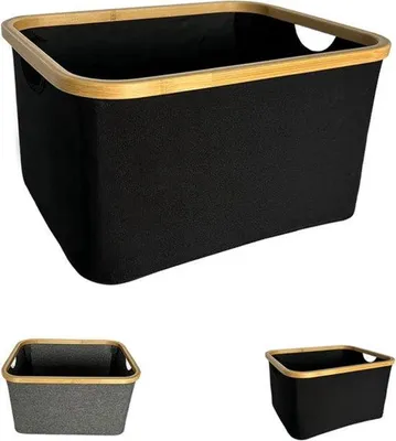 Produktbild von Unyqoos® Faltbarer Wäschekorb 40 L – wasserdichter Oxford-Stoff, faltbare Aufbewahrung für Wäsche, Handtücher & Spielzeug, schwarz