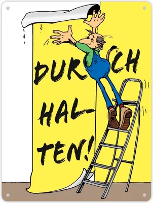 Produktbild von Durchhalten Metallschild XL in 21x28 cm mit Spruch