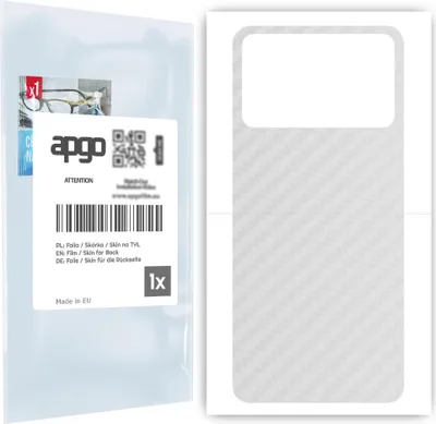 Produktbild von apgo Rückseite Schutzfolie für Xiaomi Poco X4 Pro -  Hinten Schutzfolie Carbon Transparent (durchsichtig), Rückseite Folie schützt vor Kratzern und Fingerabdrücken