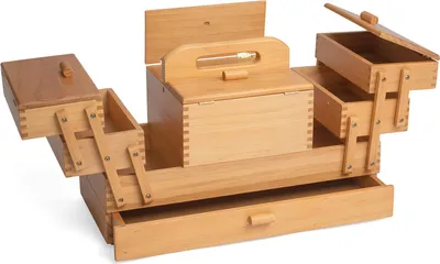 Produktbild von Nähkasten 4 Ebenen Holz Optik mit Auszug