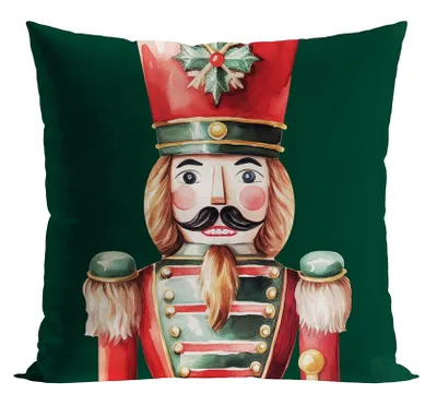 Produktbild von MARKIZETA | Kissenbezug - Weihnachtskissenbezug - 45 x 45 cm - Grün - Nussknacker - Weihnachtskissenhülle - Weihnachtsdeko