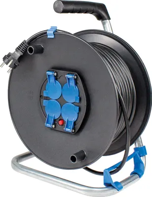 Produktbild von Kabeltrommel Innen 25m Verlängerungskabel H05RR-F 3G1.5 Kabel 4 Steckdosen IP20