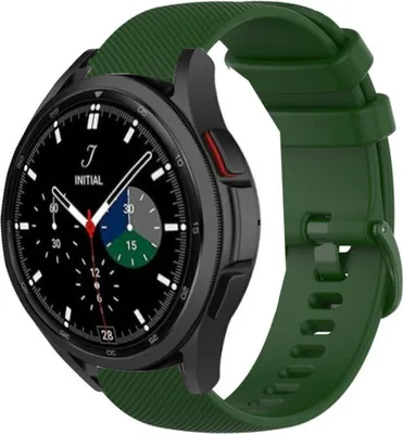 Produktbild von Strap-it Samsung Galaxy Watch 4 Classic 46mm Luxus-Silikonarmband (Armeegrün)